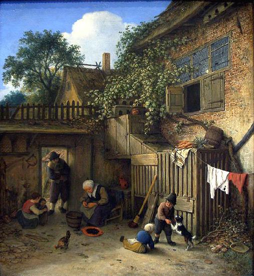 The cottage dooryard., Adriaen van ostade